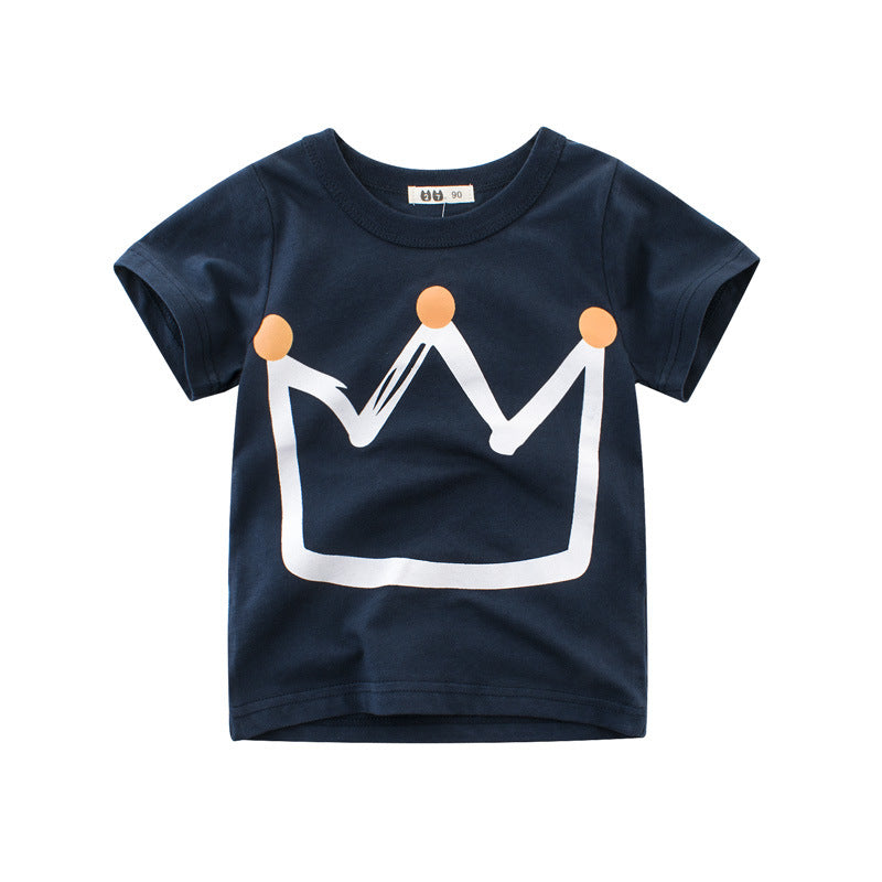 Summer New Boys' Short Sleeve T-shirt Children's T-shirt - Mubimart - Boys T-shirt 