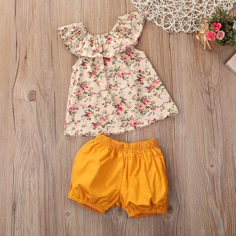 Summer Newborn Baby Girl Clothes Shorts Outfits - Mubimart