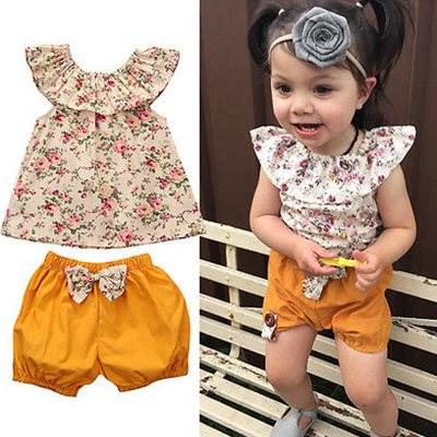 Summer Newborn Baby Girl Clothes Shorts Outfits - Mubimart