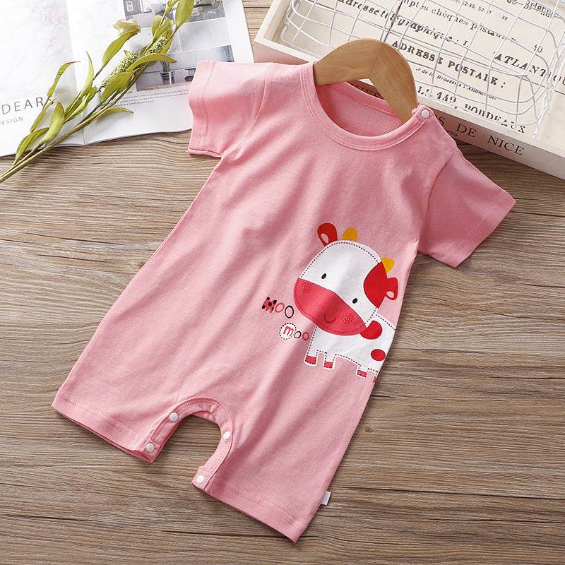 Summer One-Piece Baby Boy Short-Sleeved Cute Romper - Mubimart
