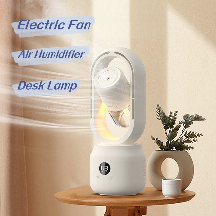 Summer Water Cooled Spray Mist Electric Fan USB Rechargeable Portable Wireless Air Humidifier Bladeless Ventilator Table Fan - Mubimart - Mist Humidifiers 