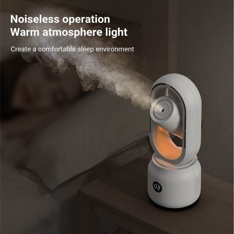 Summer Water Cooled Spray Mist Electric Fan USB Rechargeable Portable Wireless Air Humidifier Bladeless Ventilator Table Fan - Mubimart