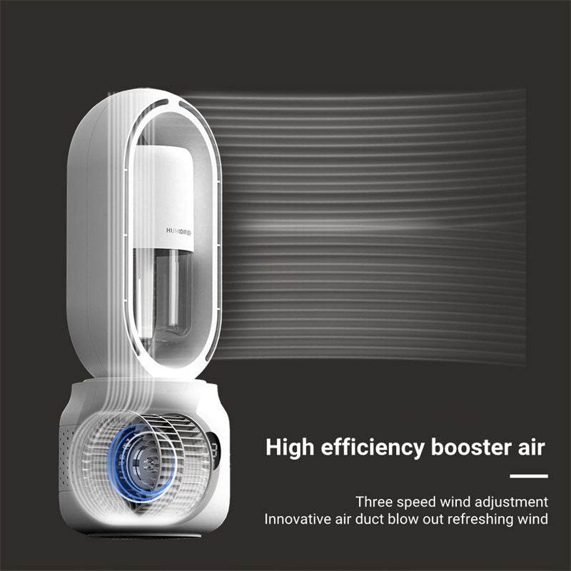 Summer Water Cooled Spray Mist Electric Fan USB Rechargeable Portable Wireless Air Humidifier Bladeless Ventilator Table Fan - Mubimart