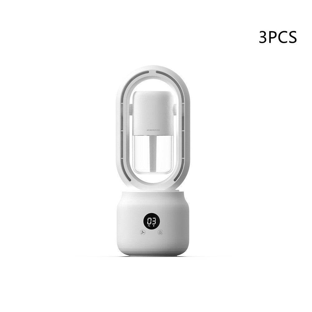 Summer Water Cooled Spray Mist Electric Fan USB Rechargeable Portable Wireless Air Humidifier Bladeless Ventilator Table Fan - Mubimart