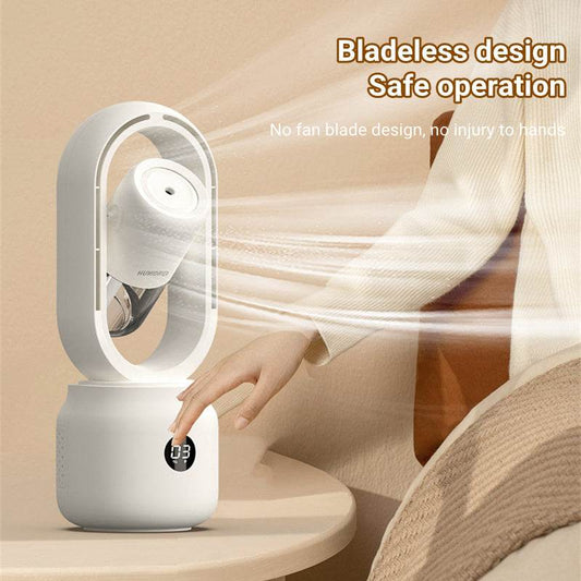 Summer Water Cooled Spray Mist Electric Fan USB Rechargeable Portable Wireless Air Humidifier Bladeless Ventilator Table Fan - Mubimart