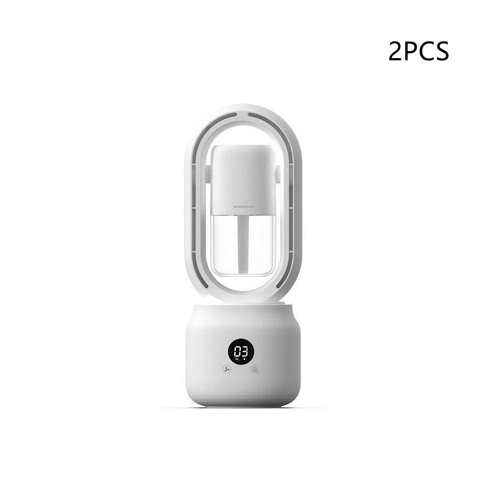 Summer Water Cooled Spray Mist Electric Fan USB Rechargeable Portable Wireless Air Humidifier Bladeless Ventilator Table Fan - Mubimart