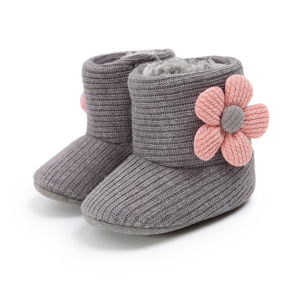 Sunflower Warm Boots Baby Shoes Baby Boots Cotton Boots Baby Choes Toddler Shoes - Mubimart - Baby Shoes 