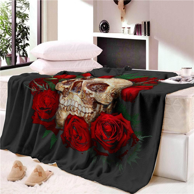 Super Soft Skull Bone Tapestry Wall Bedspread Beach Towel Mat Blanket Table Beach Towel - Mubimart -  