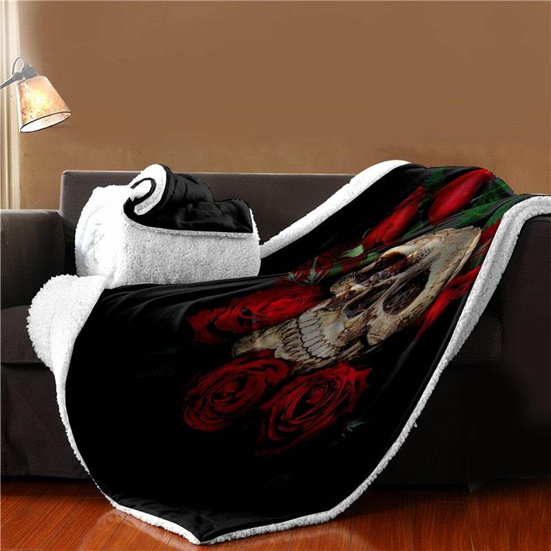 Super Soft Skull Bone Tapestry Wall Bedspread Beach Towel Mat Blanket Table Beach Towel - Mubimart