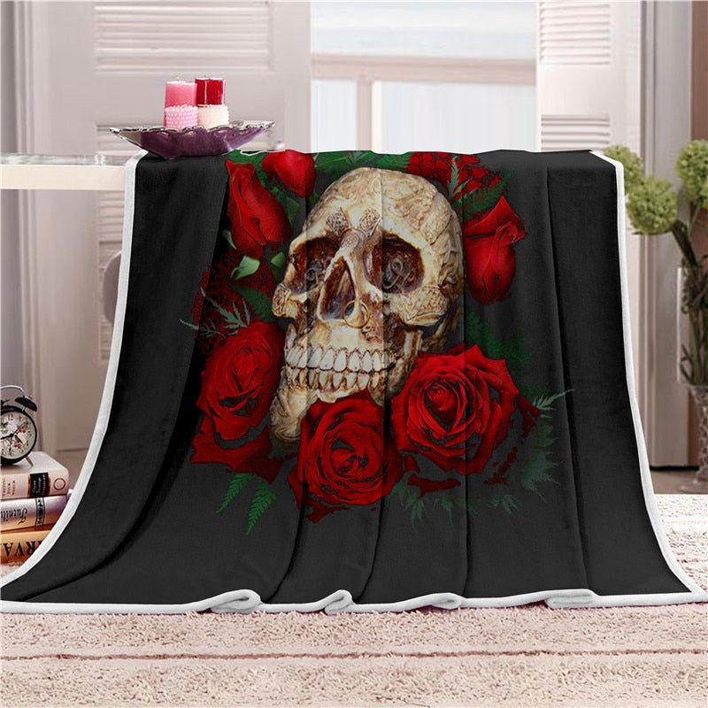 Super Soft Skull Bone Tapestry Wall Bedspread Beach Towel Mat Blanket Table Beach Towel - Mubimart -  