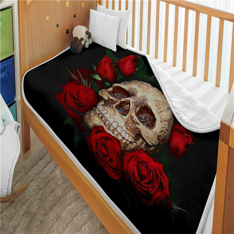 Super Soft Skull Bone Tapestry Wall Bedspread Beach Towel Mat Blanket Table Beach Towel - Mubimart -  