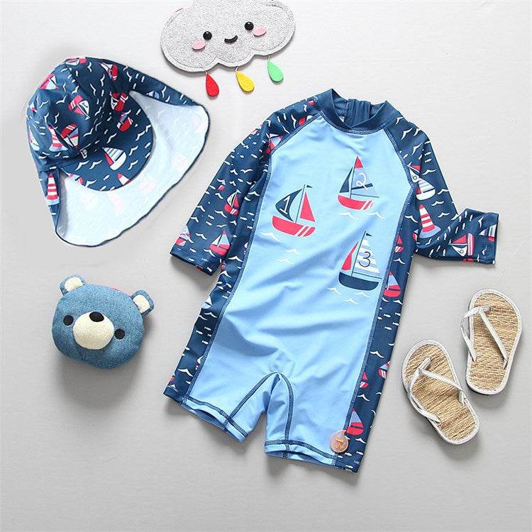 Swimsuit Boy Baby Child One-Piece Sunscreen - Mubimart