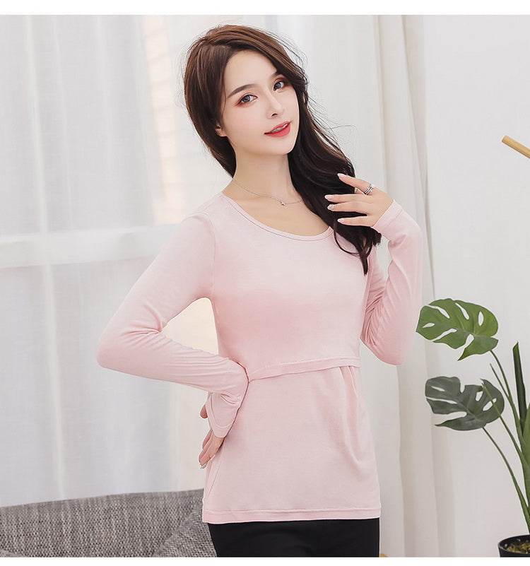 T-shirt for Pregnant Women Maternity Clothes for Feeding Nursing Tops Pregnancy Clothes Grossesse Garment - Mubimart