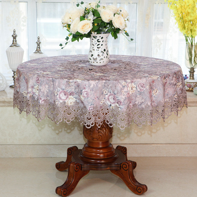 Tablecloth Chair Cover Lace Oval Round Tea Table Cloth Tablecloth Mubimart