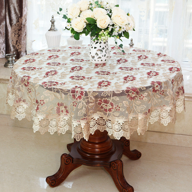 Tablecloth Chair Cover Lace Oval Round Tea Table Cloth Tablecloth Mubimart