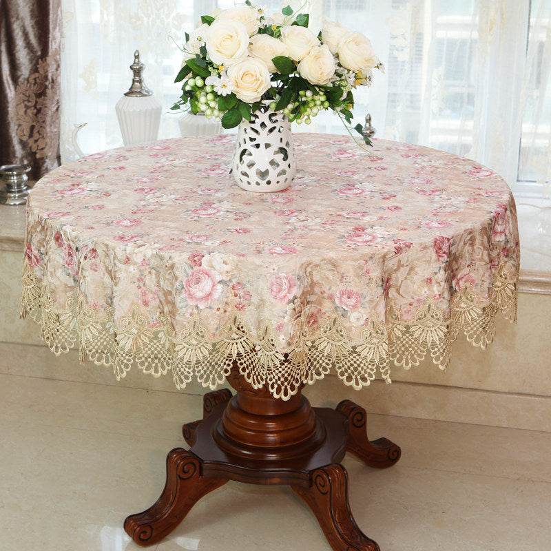 Tablecloth Chair Cover Lace Oval Round Tea Table Cloth Tablecloth - Mubimart