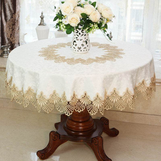 Tablecloth Chair Cover Lace Oval Round Tea Table Cloth Tablecloth - Mubimart