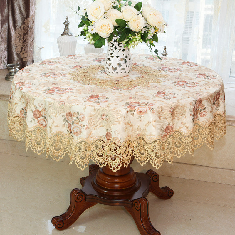 Tablecloth Chair Cover Lace Oval Round Tea Table Cloth Tablecloth Mubimart