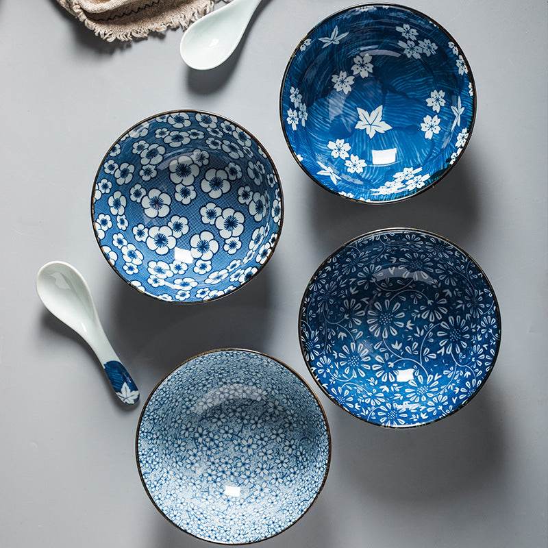 Tableware Set Of High Temperature Underglaze Colored Ceramic Bowl - Mubimart