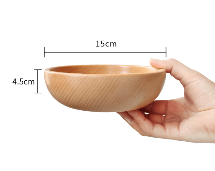 Tableware wooden bowl dish set Japanese style Beech jujube wood bowl household - Mubimart