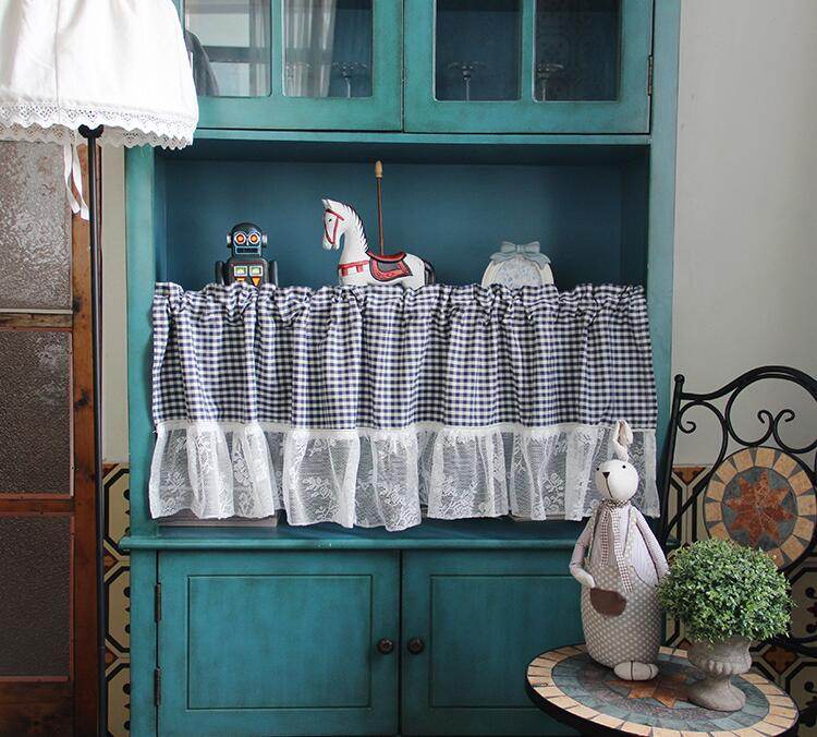 Tanabe fabric kitchen and bathroom curtains in time lattice curtains - Mubimart