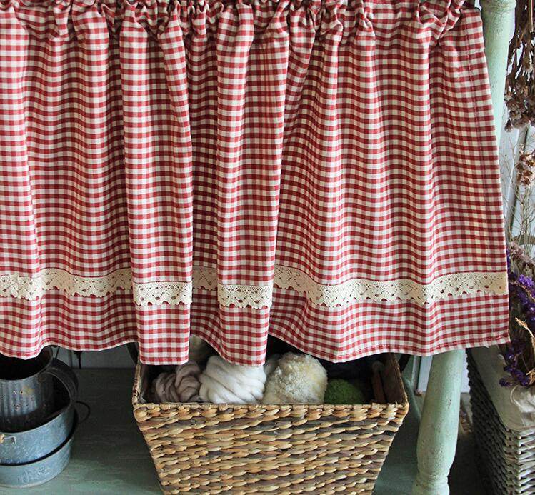 Tanabe fabric kitchen and bathroom curtains in time lattice curtains - Mubimart