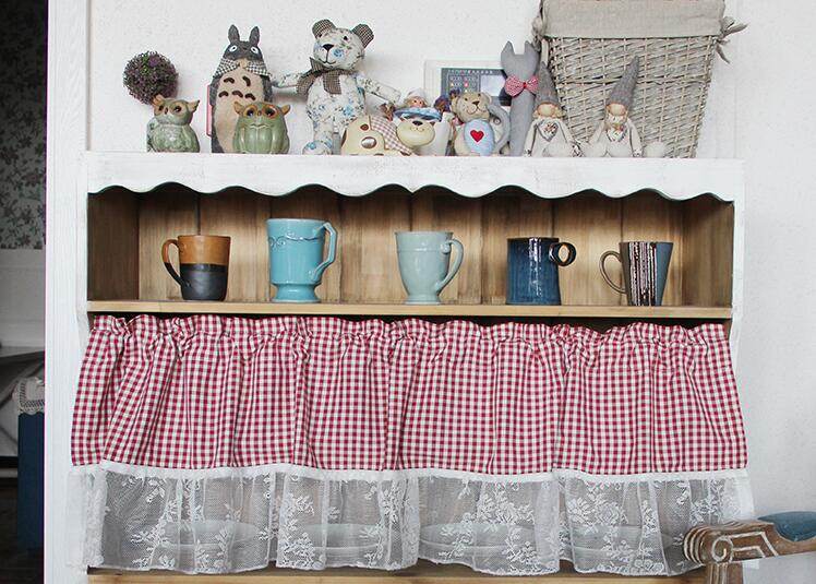 Tanabe fabric kitchen and bathroom curtains in time lattice curtains - Mubimart