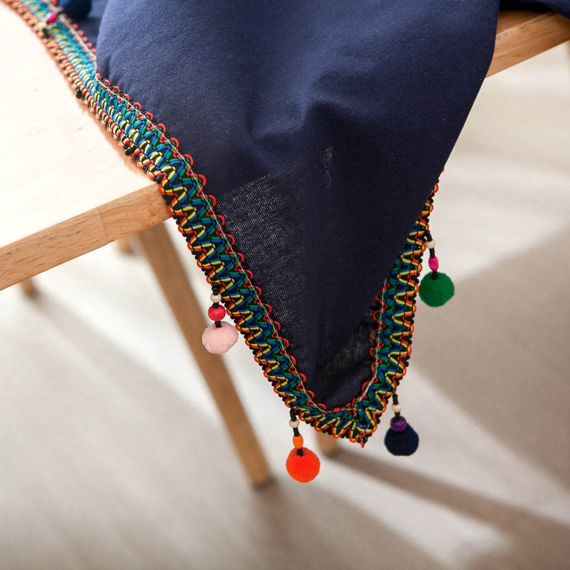 Tassel cotton linen tablecloth - Mubimart