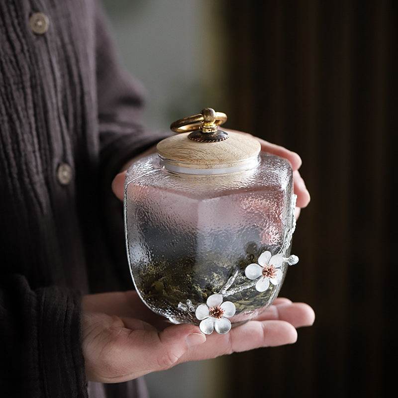 Tea Jar Glass Transparent Bottle - Mubimart