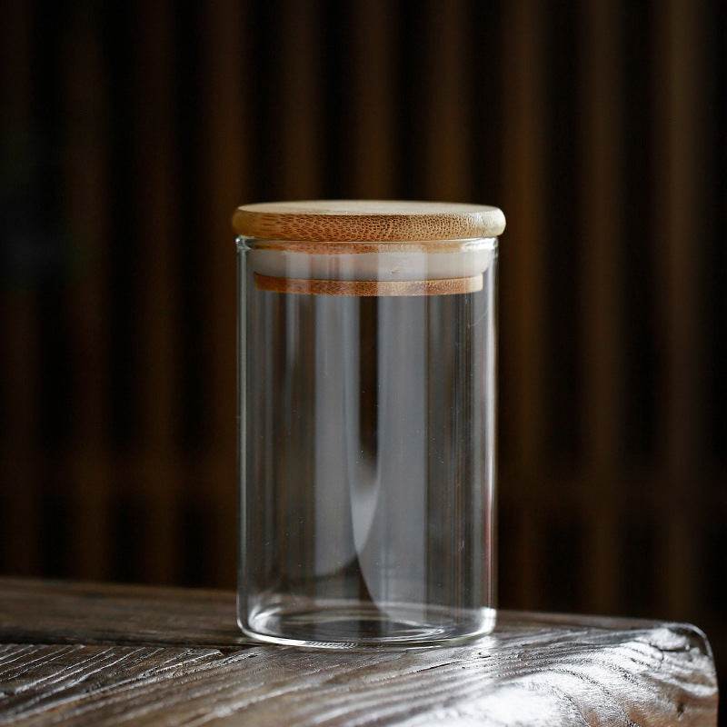 Tea Jar Glass Transparent Bottle - Mubimart