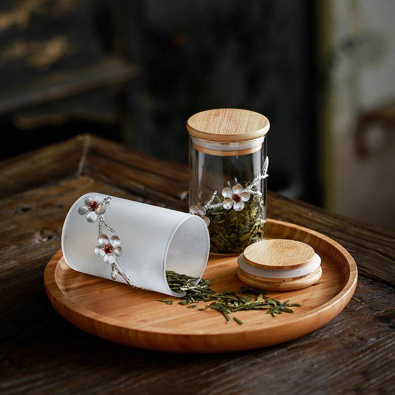 Tea Jar Glass Transparent Bottle - Mubimart