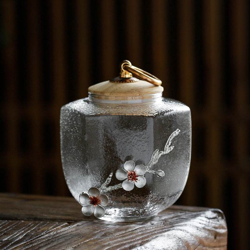 Tea Jar Glass Transparent Bottle - Mubimart