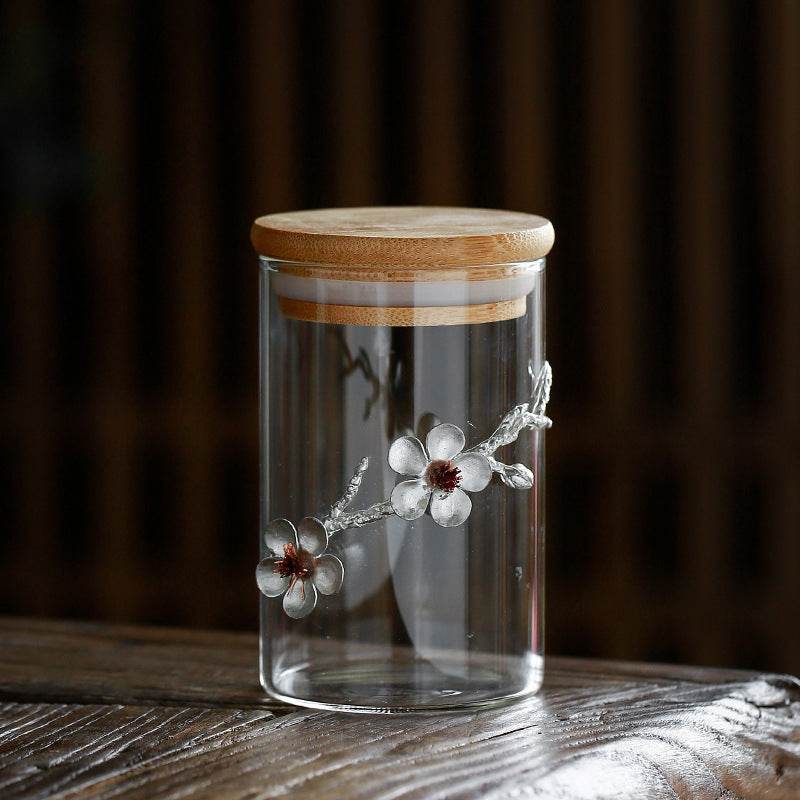 Tea Jar Glass Transparent Bottle - Mubimart