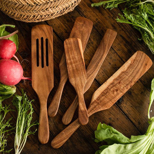 Teak Cooking Spatula Wood Spatula Salad Spatula - Mubimart
