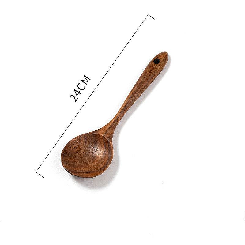 Teak Unlacquered Solid Wood Spatula Non-Stick Wok Stir-Fry Spatula - Mubimart