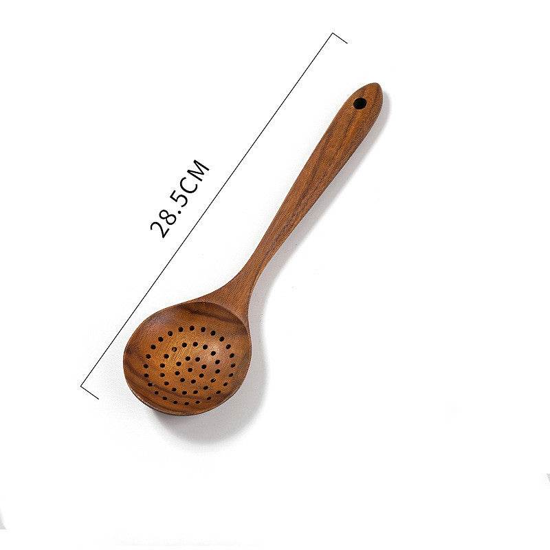 Teak Unlacquered Solid Wood Spatula Non-Stick Wok Stir-Fry Spatula - Mubimart