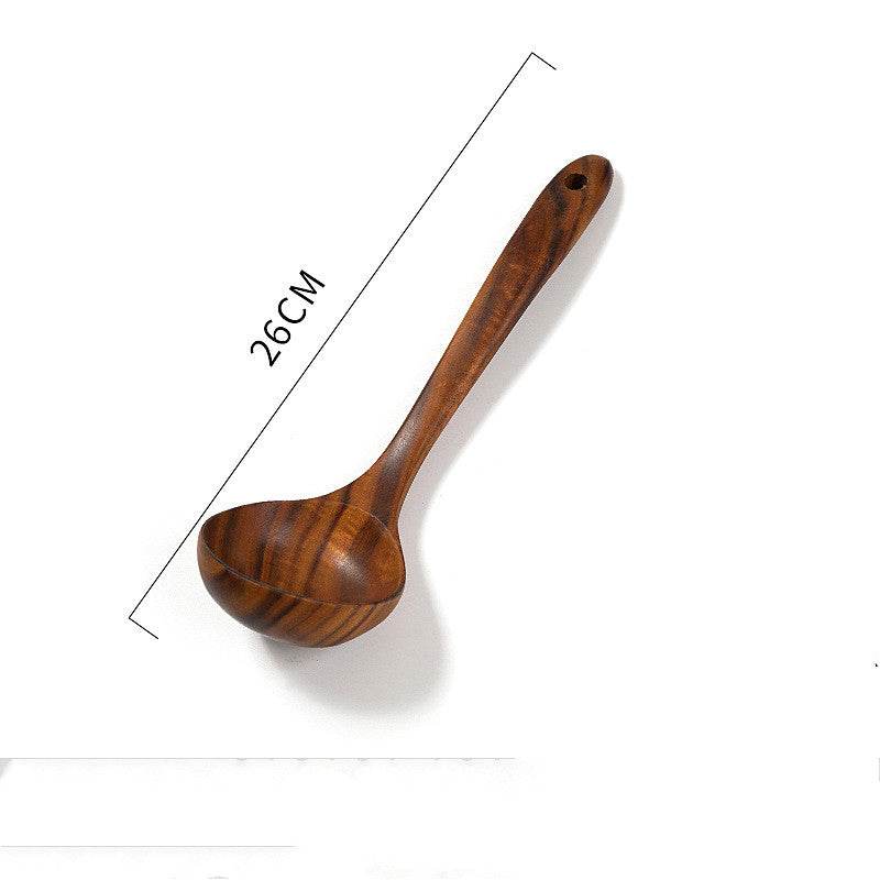 Teak Unlacquered Solid Wood Spatula Non-Stick Wok Stir-Fry Spatula - Mubimart