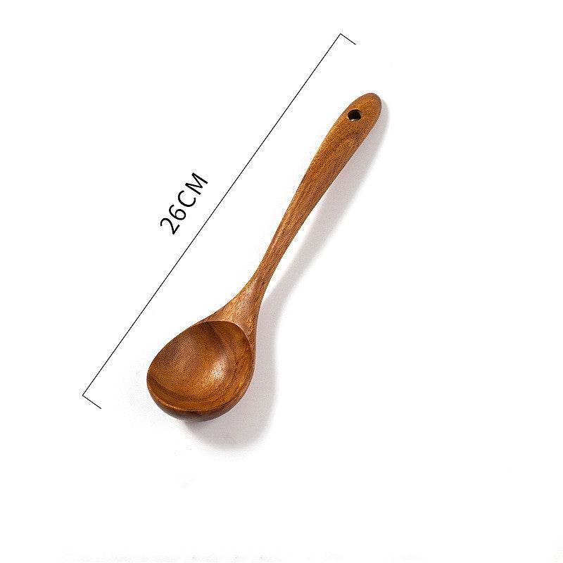 Teak Unlacquered Solid Wood Spatula Non-Stick Wok Stir-Fry Spatula - Mubimart