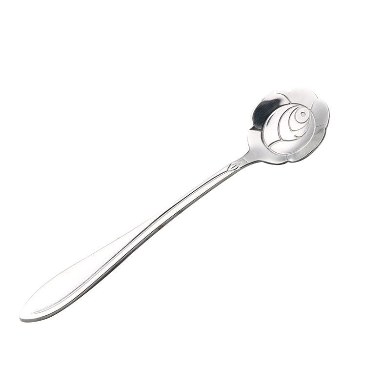 Teaspoons Rose Shaped Flower Stainless Steel Kitchen Tableware Handle Cutlery Mini Dessert Tea Dining Spoon For Snacks Mubimart