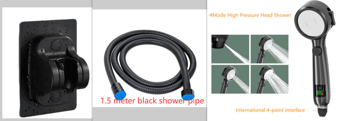 Temperature Display Shower Head Pressurized Shower Head - Mubimart