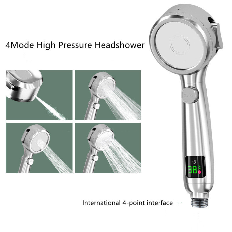 Temperature Display Shower Head Pressurized Shower Head - Mubimart -  