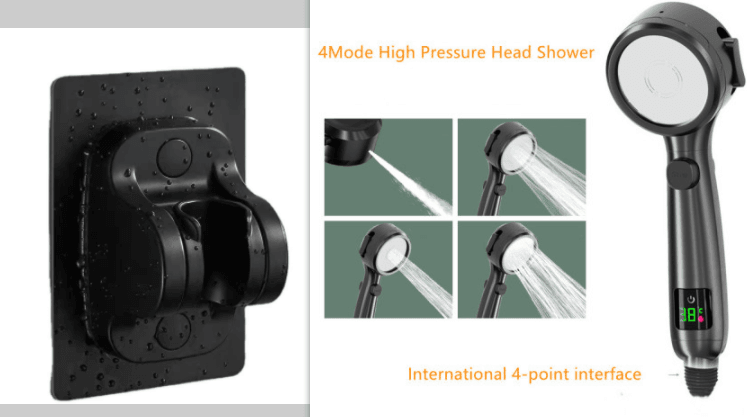 Temperature Display Shower Head Pressurized Shower Head - Mubimart