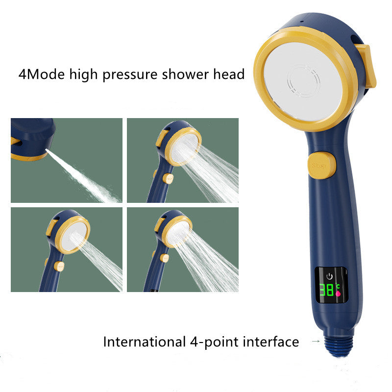 Temperature Display Shower Head Pressurized Shower Head - Mubimart -  