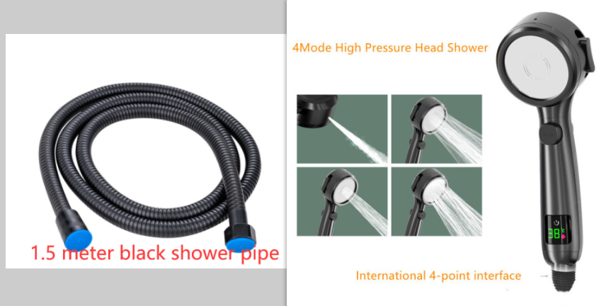 Temperature Display Shower Head Pressurized Shower Head - Mubimart -  