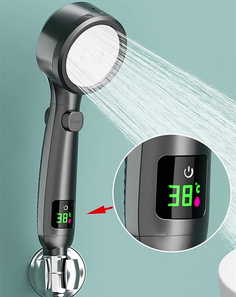 Temperature Display Shower Head Pressurized Shower Head - Mubimart -  