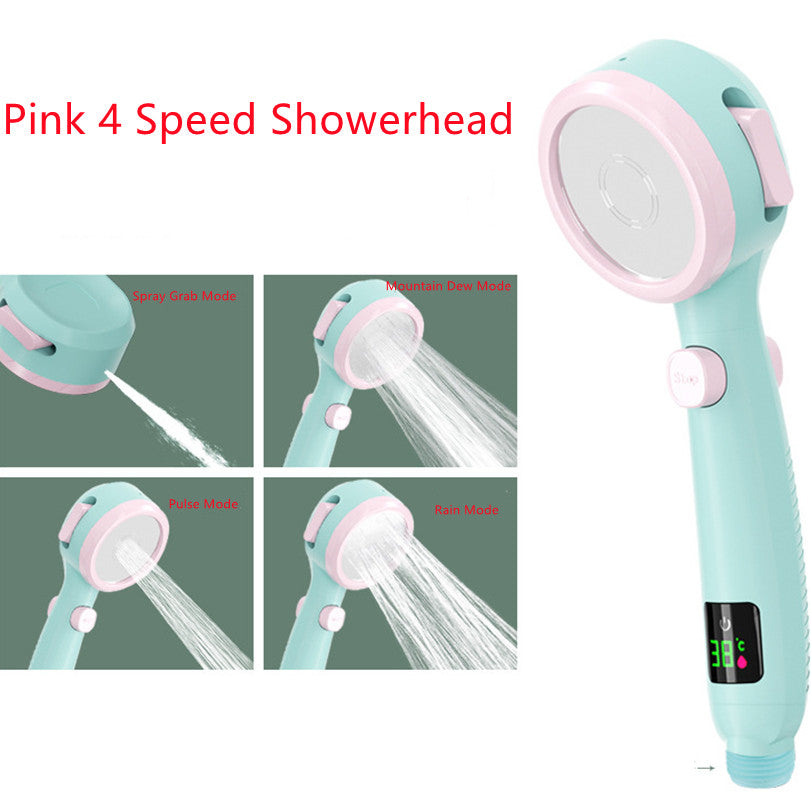 Temperature Display Shower Head Pressurized Shower Head - Mubimart -  