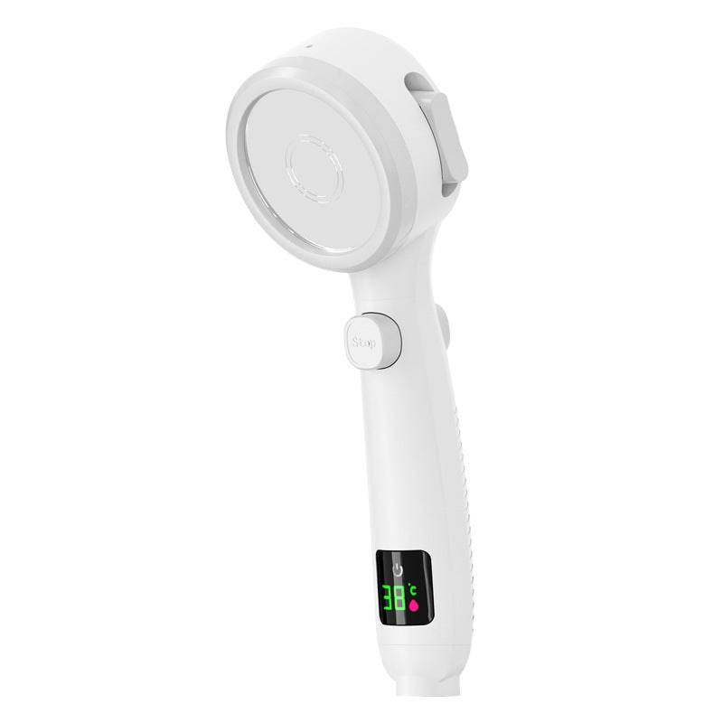 Temperature Display Shower Head Pressurized Shower Head - Mubimart
