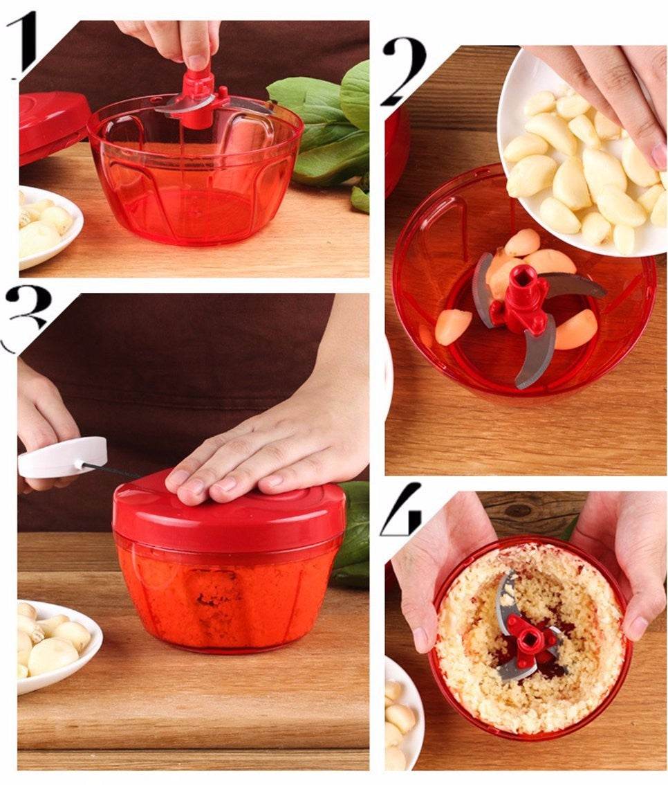 Tenta Kitchen 485ml Manual Food Chopper/Meat Grinder/Vegetable Slicer/Shredder/Grinder - Mubimart