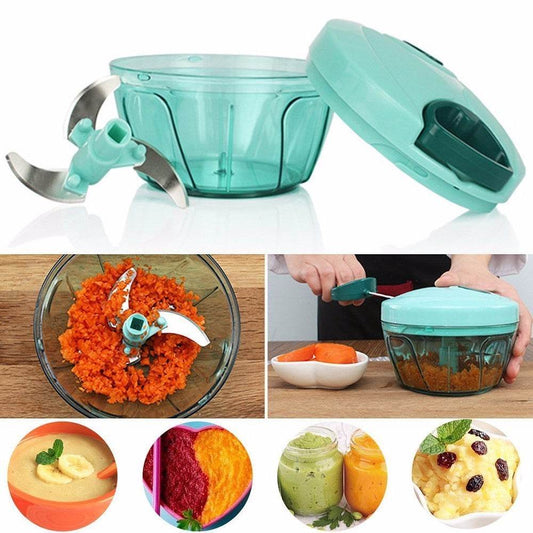 Tenta Kitchen 485ml Manual Food Chopper/Meat Grinder/Vegetable Slicer/Shredder/Grinder - Mubimart