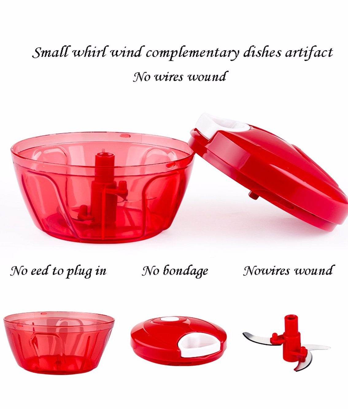 Tenta Kitchen 485ml Manual Food Chopper/Meat Grinder/Vegetable Slicer/Shredder/Grinder - Mubimart